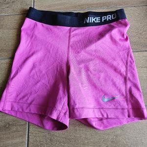 NIKE HOT PINK COMPRESSION DRI-FIT WOMEN'S WORKOUT SHORTS SIZE MEDIUM